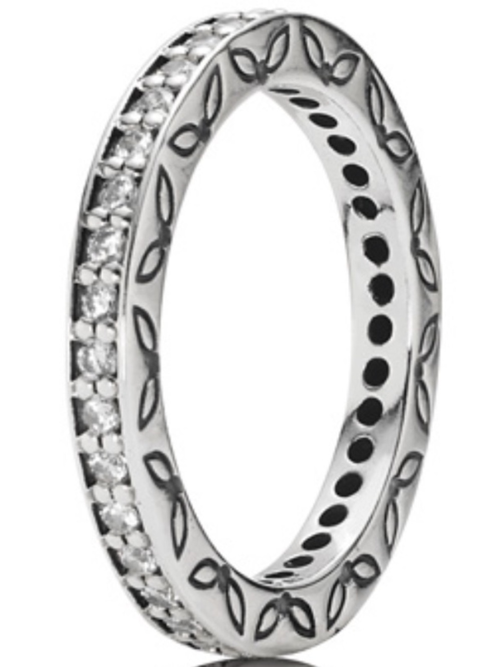 Pandora Silver Eternity Ring with Clear Stones Size 52